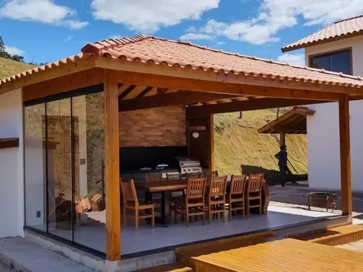 Fachada da área gourmet de 30 m²