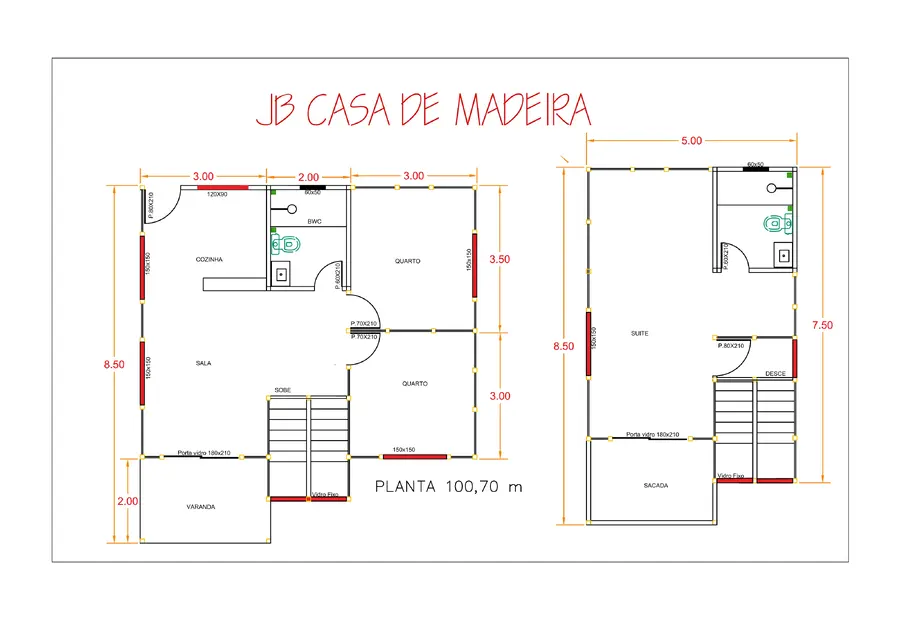 Planta: Casa Duplex Elegance 100,70m²