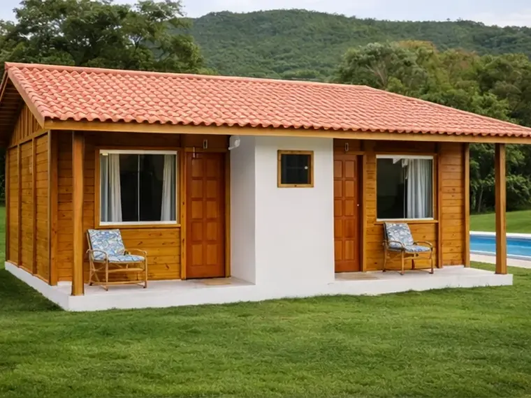 Fachada: Chalezinho Duplo 42,40m² com 2 Suítes