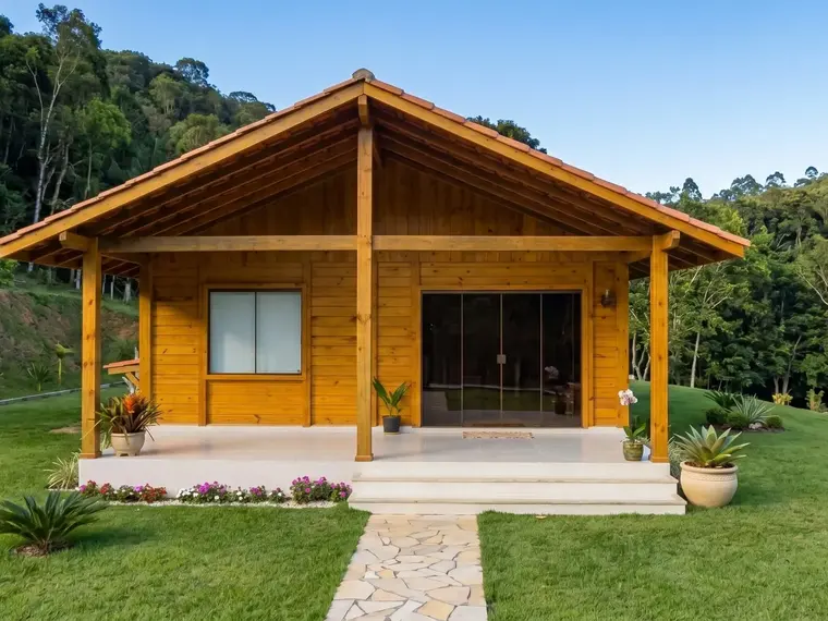 Fachada: Casa Térrea 61,80m² com 1 Suíte e Ampla Varanda