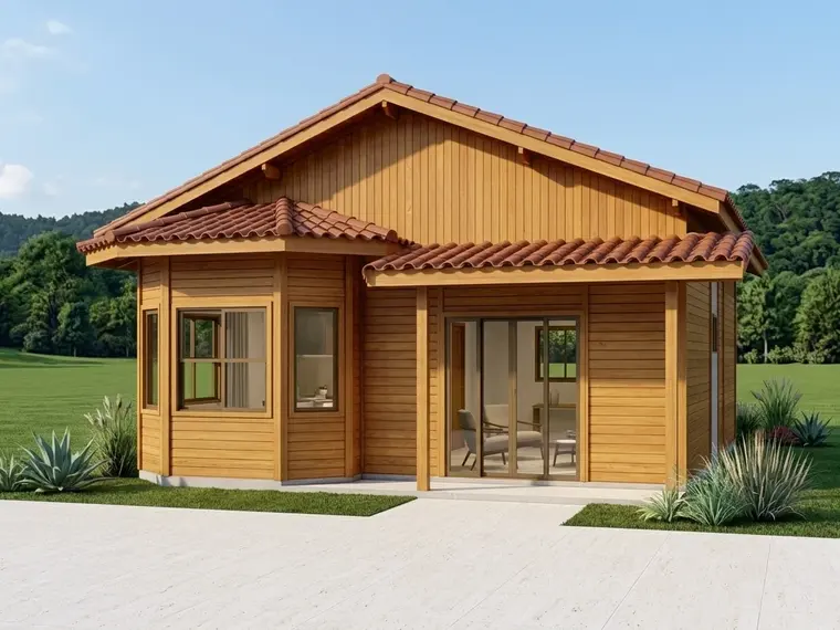Fachada: Casa Térrea 63,00m² com 2 Quartos e 2 Varandas