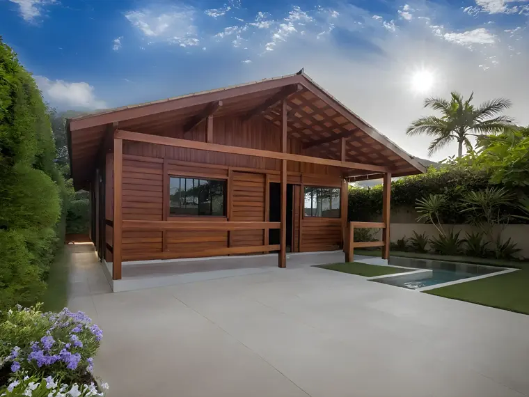 Fachada: Casa Térrea 63,75m² com 2 Quartos e Varanda