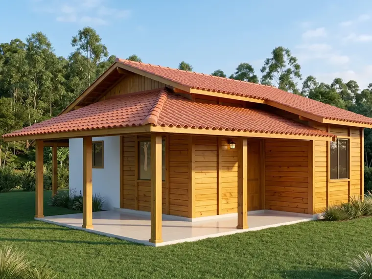 Fachada: Casa Térrea 64,65m² com 2 Quartos e Garagem