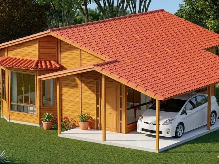 Fachada: Casa Térrea 67,50m² com 2 Quartos e Garagem