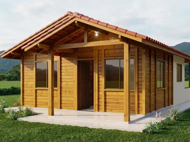 Fachada: Casa Térrea 68,25m² com 2 Dormitórios