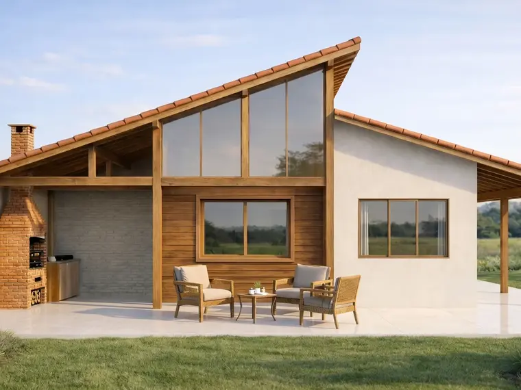 Fachada: Casa Térrea 69,00m² com 1 Suíte e 1 Quarto