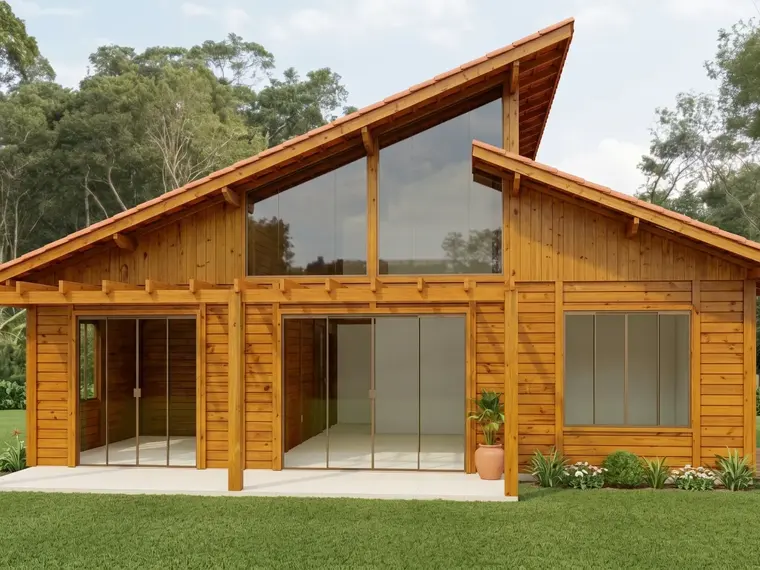 Fachada: Casa Térrea 71,50m² com Suíte e Pergolado