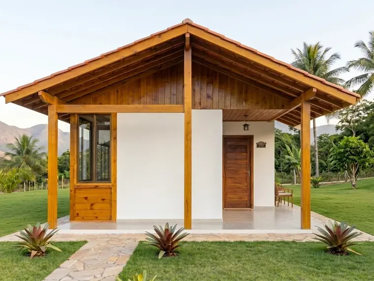 Fachada: Casa 76,00m² com Suíte, Duas Sacadas e Opção em Laje