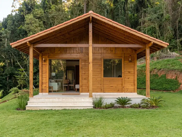 Fachada: Casa Térrea 76,35m² com 1 Suíte e 2 Quartos