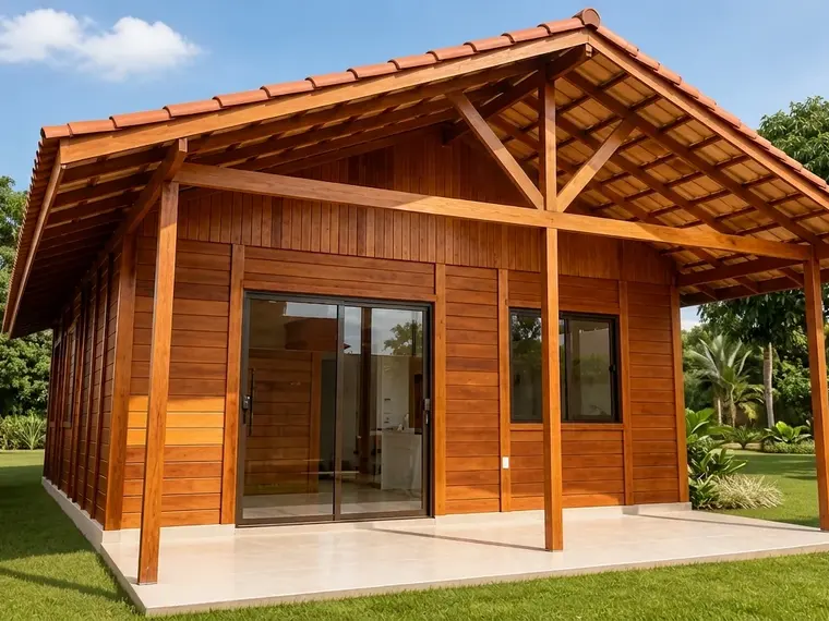 Fachada da Casa Térrea 77,00m² com 1 Suíte, 1 Quarto e Lavabo