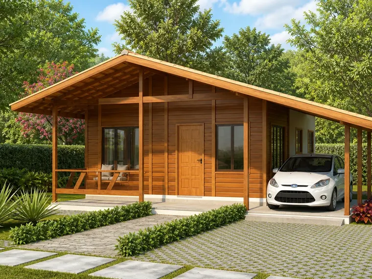 Fachada: Casa 80,10m² com 1 Suíte e 1 Quarto