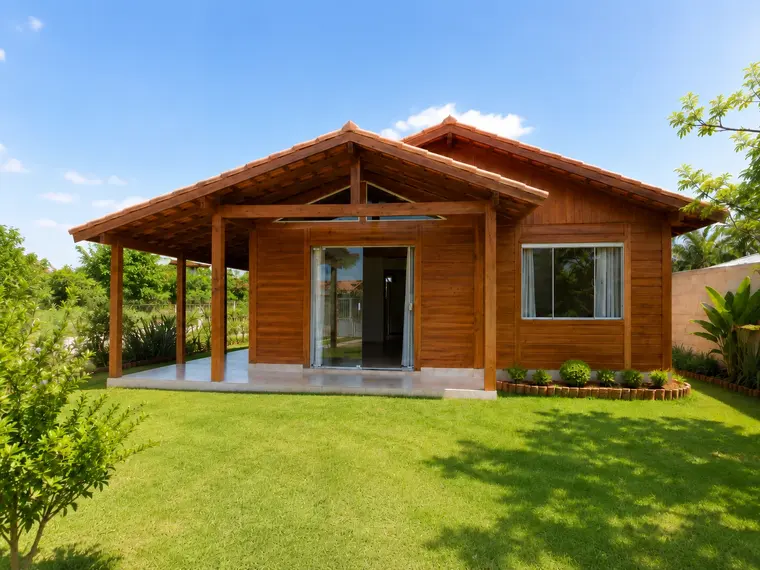 Fachada: Casa 85,86m² com 1 Suíte e 2 Quartos