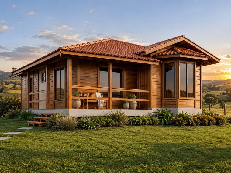 Fachada: Casa 89,00m² com 1 Suíte e 1 Quarto