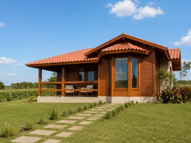 Fachada: Casa 97,10m² com 2 suíte, 1 quartos, 3 banheiros e varanda