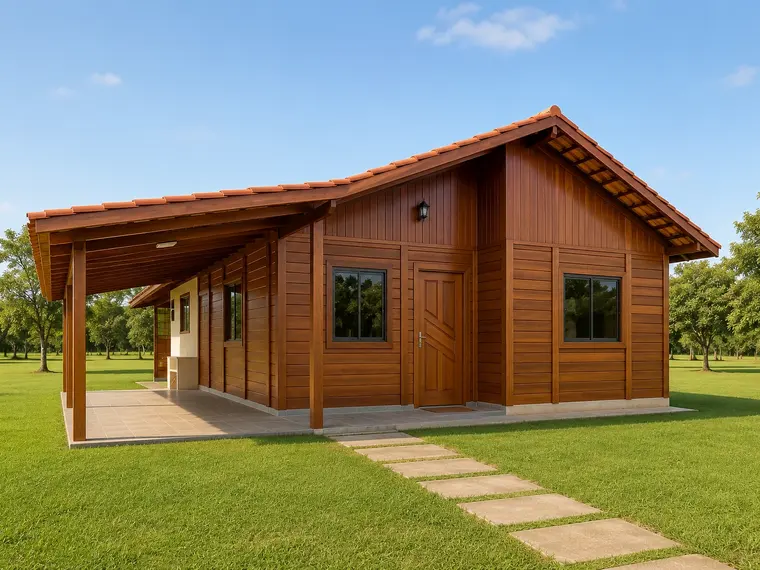 Fachada: Casa 99,00m² com 1 suíte, 1 quarto, garagem e varanda