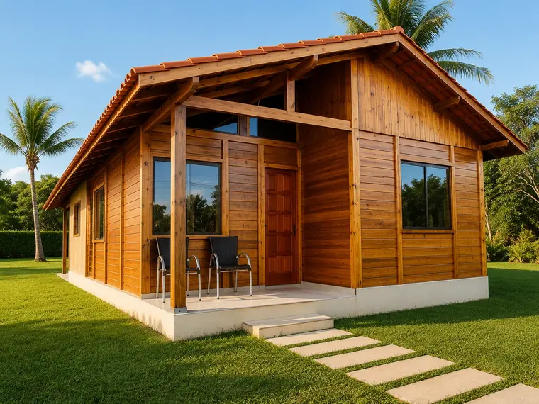 Fachada: Casa 101,50m² com 3 quartos, 2 suítes, closet e varanda