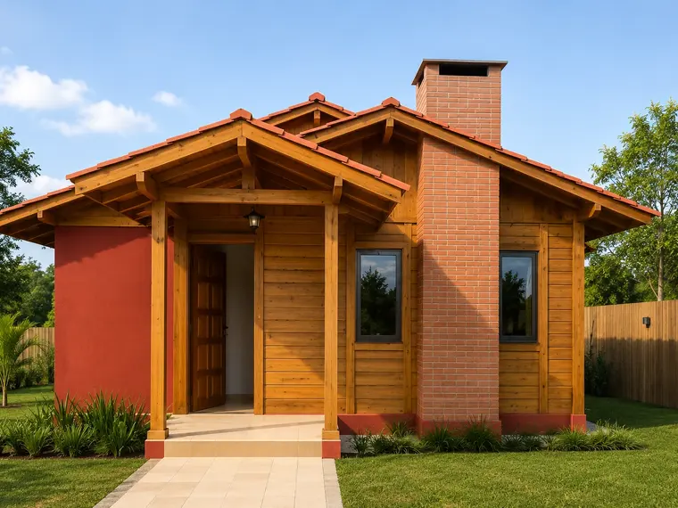 Fachada: Casa 105,00m² com 1 suíte, 2 quartos e área gourmet