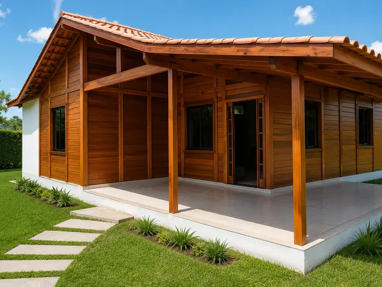 Fachada: Casa 106,00m² com 1 suíte, 2 quartos, garagem e varanda