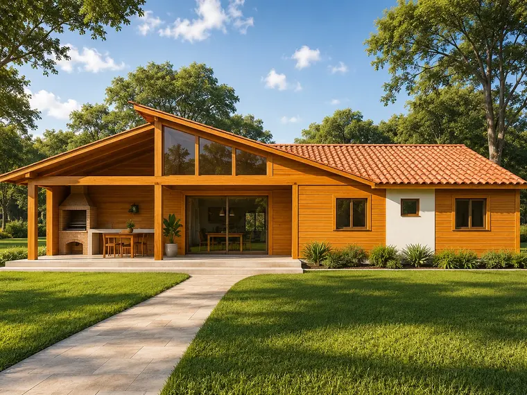 Fachada: Casa 107,50m² com 2 suítes, 1 quarto e área gourmet