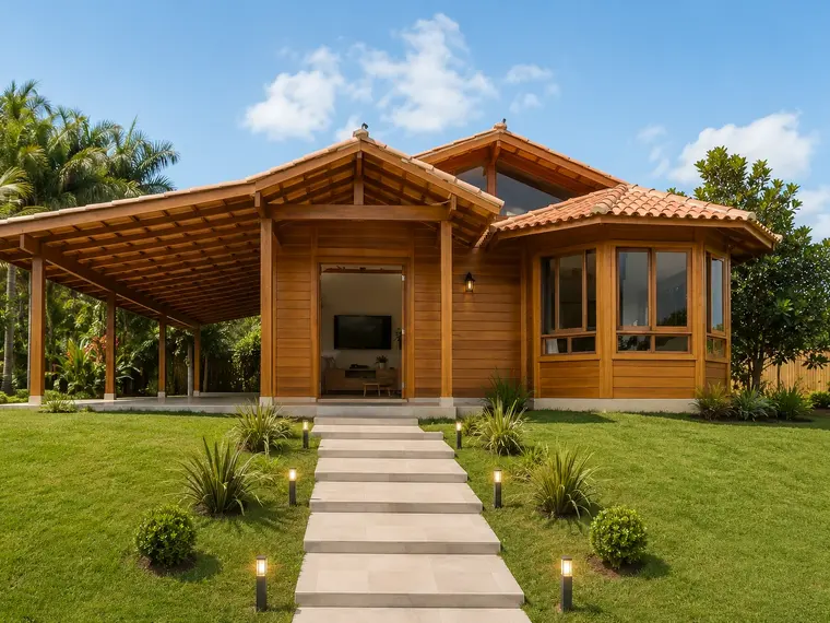 Fachada: Casa 107,90m² com 1 suíte, 1 quarto e 2 varandas