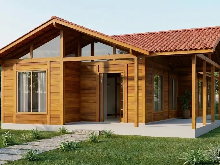 Fachada: Casa 110,00m² com 1 suíte e 2 quartos