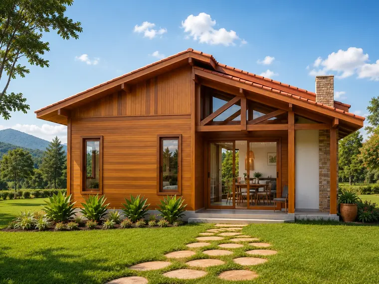 Fachada: Casa 85,11m² com 1 suíte e 2 quartos