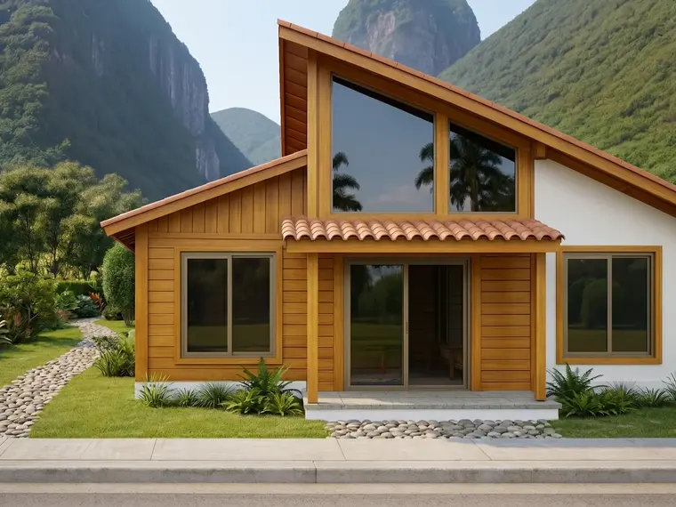 Fachada: Casa 55,75m² com 1 suíte, 1 quarto e varanda