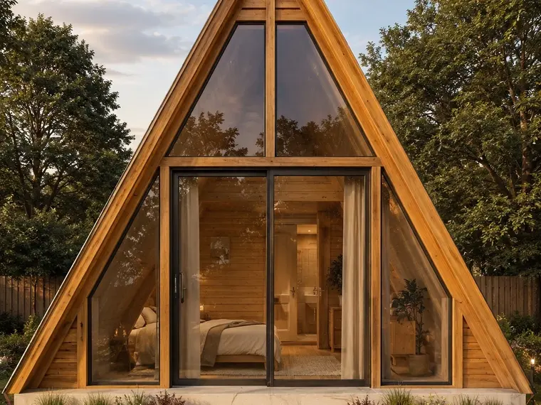 Fachada: Chalé A-Frame Vidros 25,00m² com 1 quarto