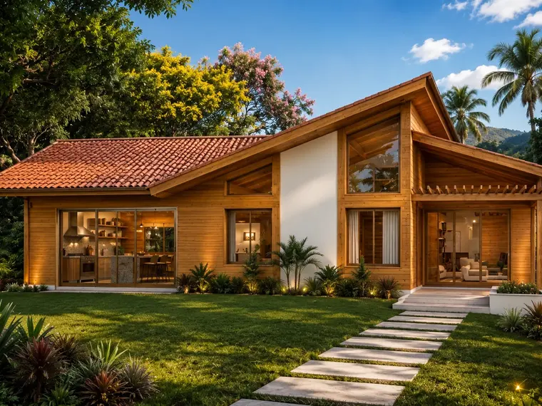 Fachada: Casa 124,00m² com 1 suíte e 1 quarto
