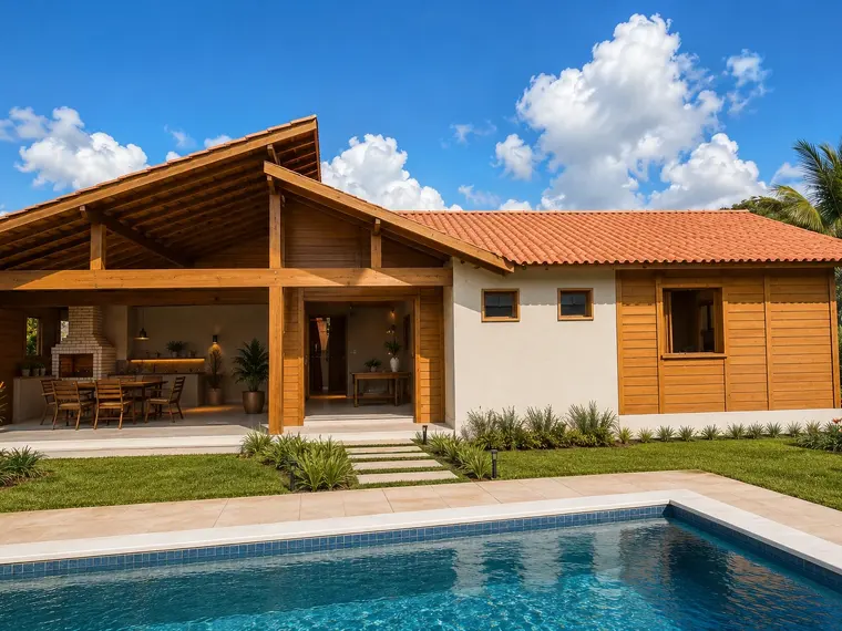 Fachada: Casa 127,50m² com 3 suítes