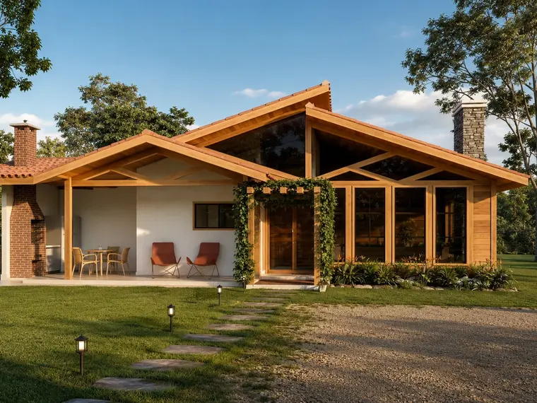 Fachada: Casa 136,00m² com 3 suítes