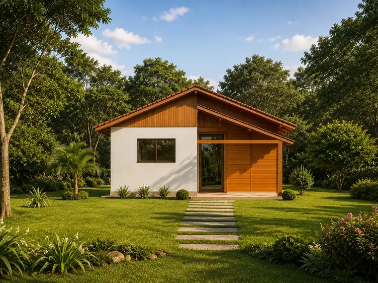 Fachada: Casa 77,00m² com 1 suíte e 1 quarto