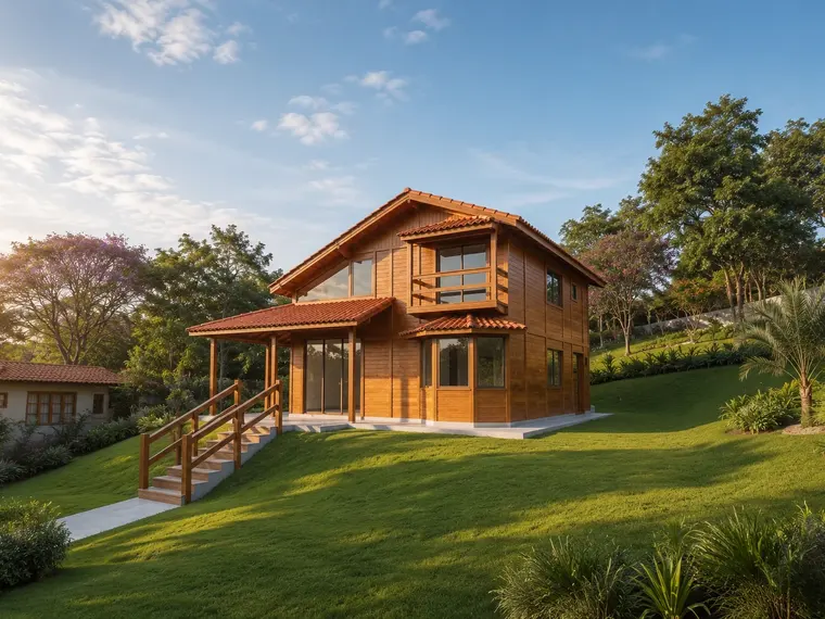 Fachada: Casa duplex 130,75 m² com área gourmet e suíte