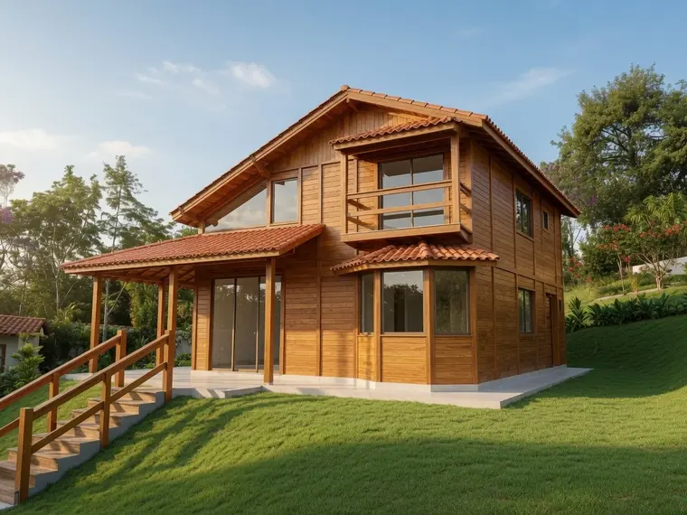 Fachada: Casa duplex 134,68 m² com área gourmet e suíte