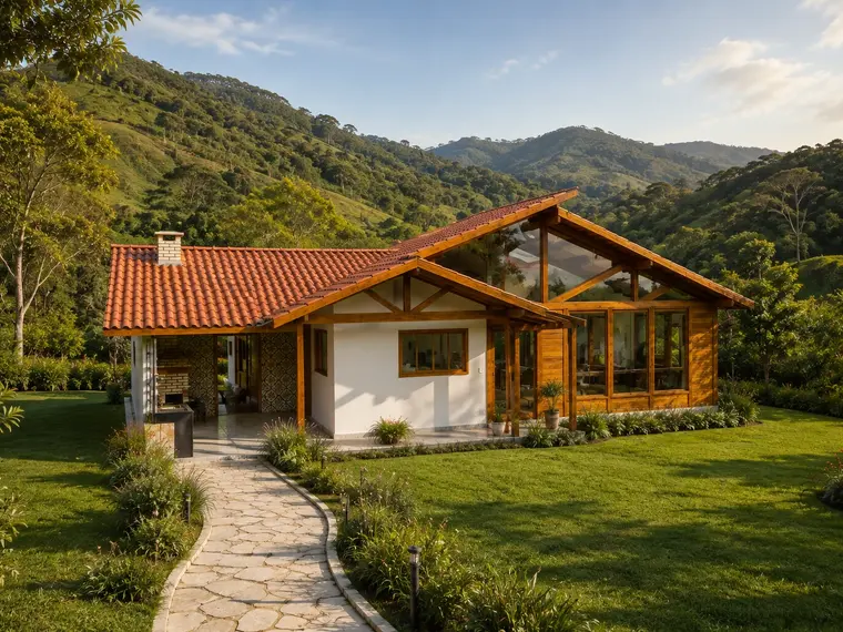 Fachada: Casa Térrea 152,00m² com 3 Suítes e Área Gourmet