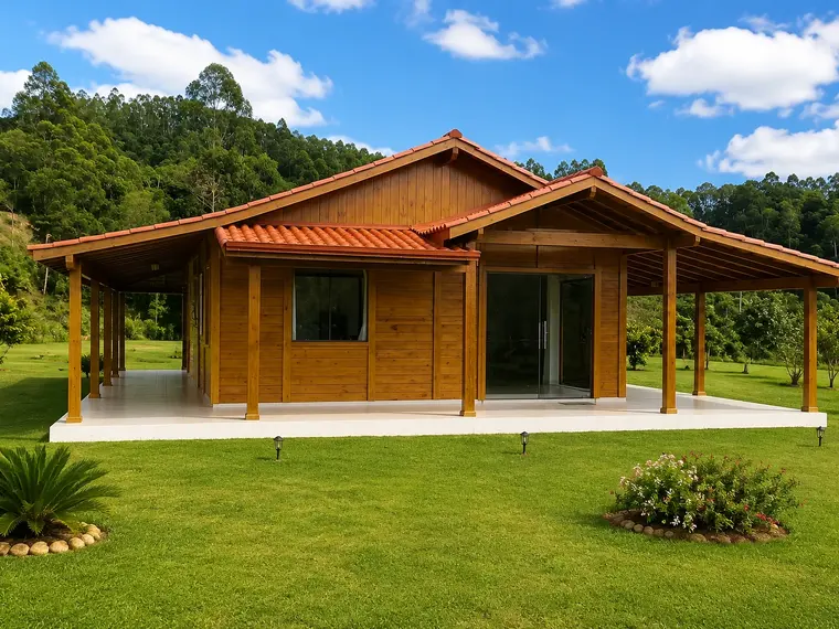 Fachada: Casa Térrea 162,95m² com 1 Suíte, 2 Quartos, Garagem e Varandas