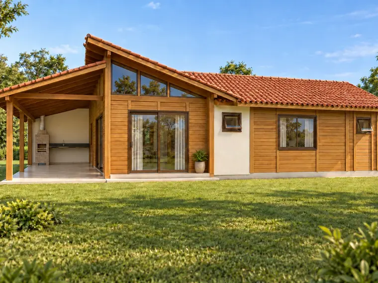 Fachada: Casa 101,50m² com Área Gourmet 1 suíte e 2 quartos