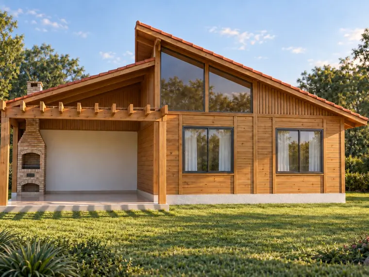 Fachada: Casa 50,40m² com 1 suíte e área gourmet
