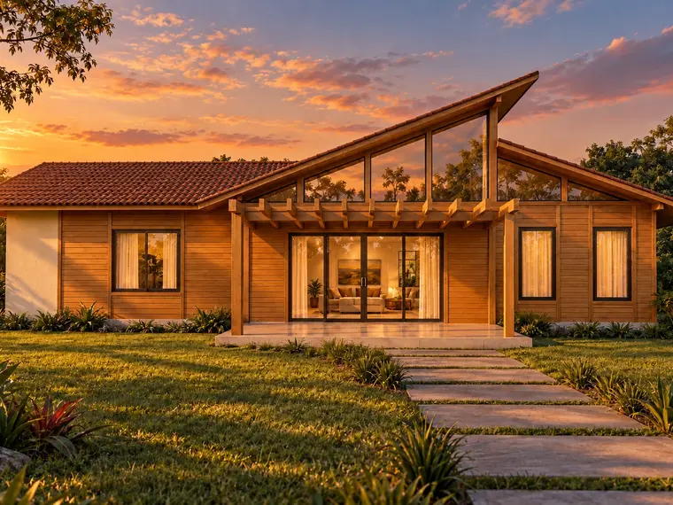 Fachada: Casa 124m² com 1 suíte e 2 quartos