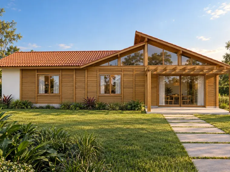 Fachada: Casa 124,00m² com 3 quartos (1 Suíte)