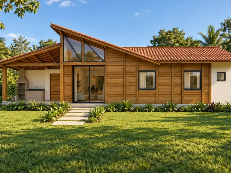 Fachada: Casa 118,75m² com 3 suítes