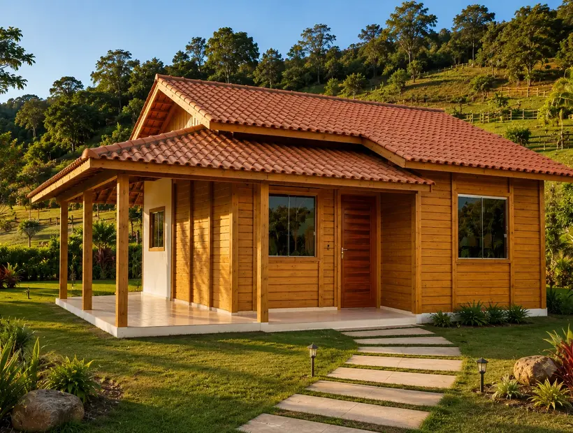Casa térrea de madeira: praticidade para morar e receber