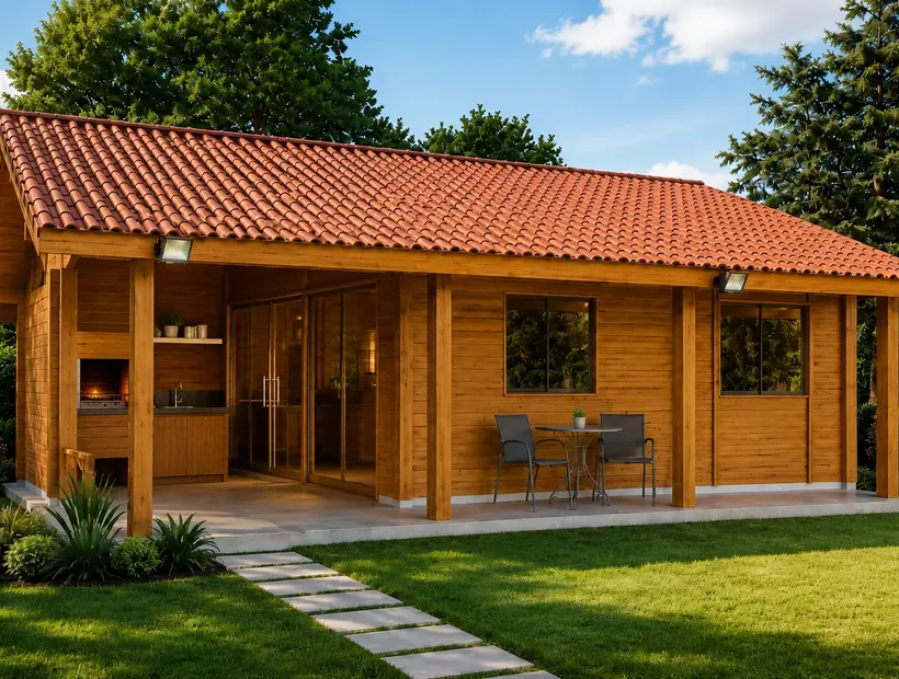 Casa de madeira para chácara: varanda, quartos e rotina rural