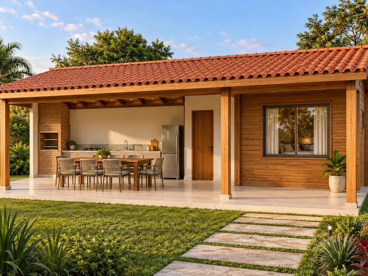 Fachada da Área Gourmet 49,50m² com 1 quarto